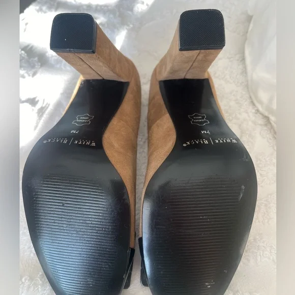 WHBM Tan Suede Heels - Picture 3 of 5